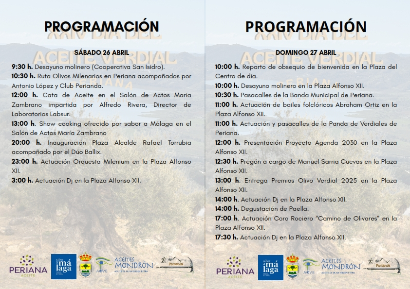 Programa Dia del Aceite Periana