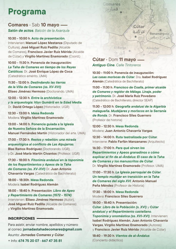 Programa 1as jornadas de la Taha de Comares