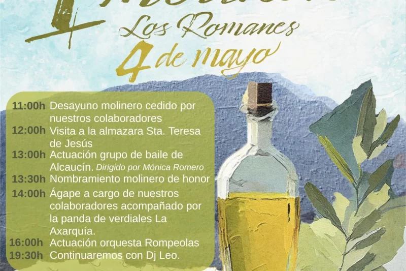 Los Romanes celebra su primer Día del Molinero para rendir homenaje a su tradición oleícola