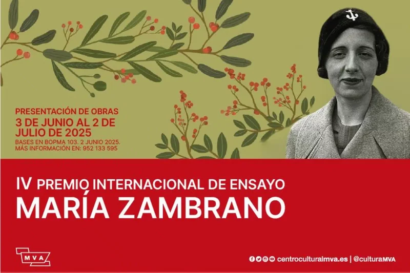 Abierta la convocatoria del IV Premio Internacional de Ensayo María Zambrano