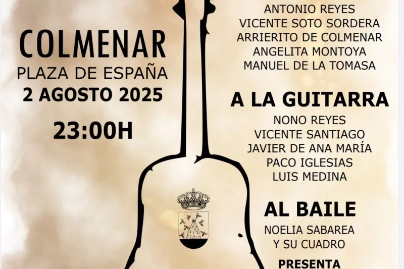 Colmenar acoge el Festival Flamenco Montes de Málaga con un cartel de primer nivel