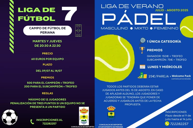 Periana inaugura sus ligas deportivas de verano con fútbol 7 y pádel