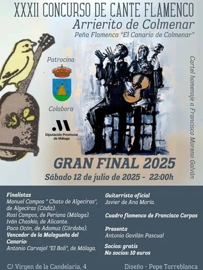 Colmenar acoge la gran final del XXXII Concurso de Cante Flamenco ‘Arrierito’