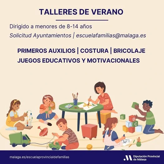 Abierto el plazo de inscripción para los Talleres de Verano 2025 en Periana