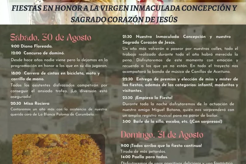 Pasada de Granadillo celebra sus fiestas en honor a la Virgen Inmaculada Concepción y el Sagrado Corazón de Jesús