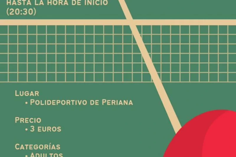 Periana celebra un torneo de ping-pong este viernes con categorías para adultos y jóvenes