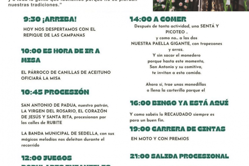 Rubite celebra su fiesta en honor a San Antonio