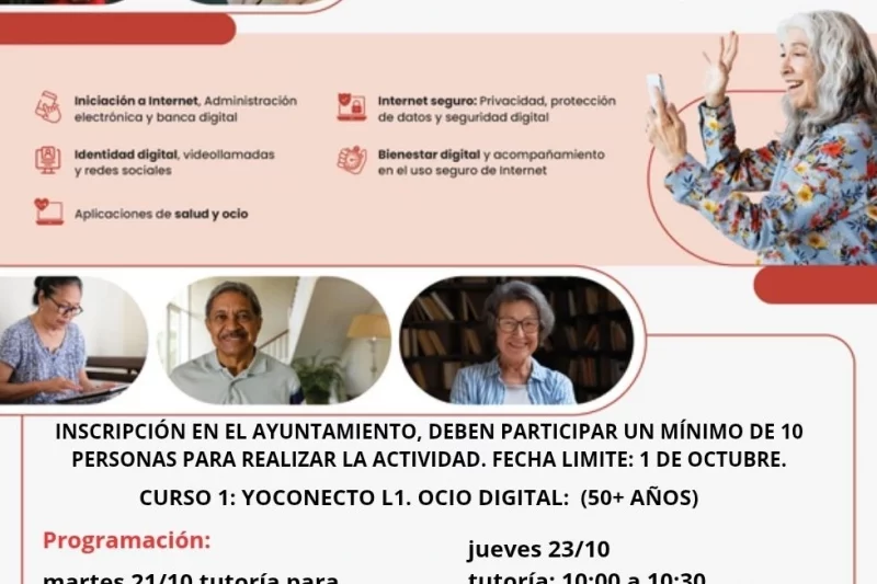 Curso gratuito “YoConecto.org” para mayores sobre Internet, salud digital y ocio en tu pueblo
