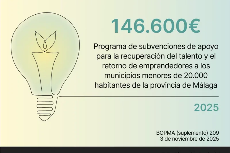 Nuevas ayudas para quienes quieran emprender o volver a trabajar en los pueblos pequeños de Málaga