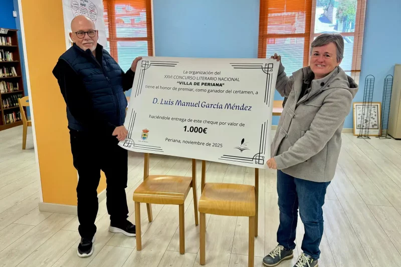 Luis Manuel García Méndez gana el XXVI Concurso Literario “Villa de Periana” con el relato Un león en el ático