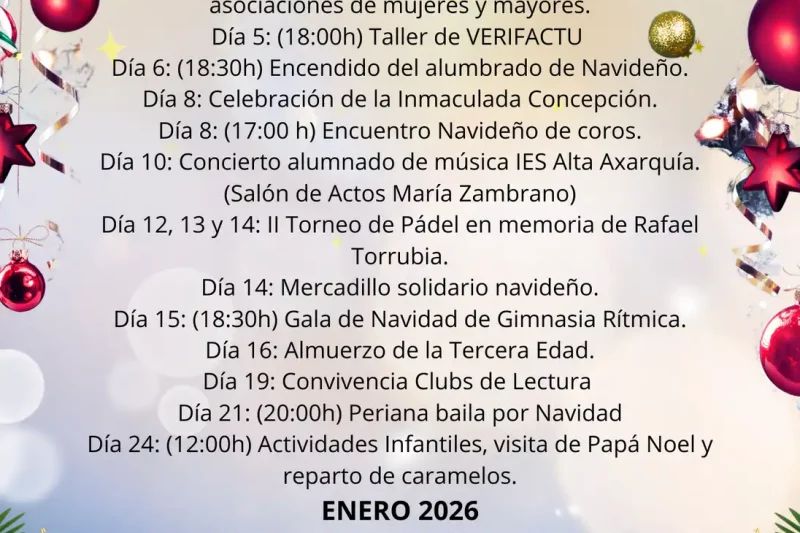Periana presenta su programación oficial de Navidad