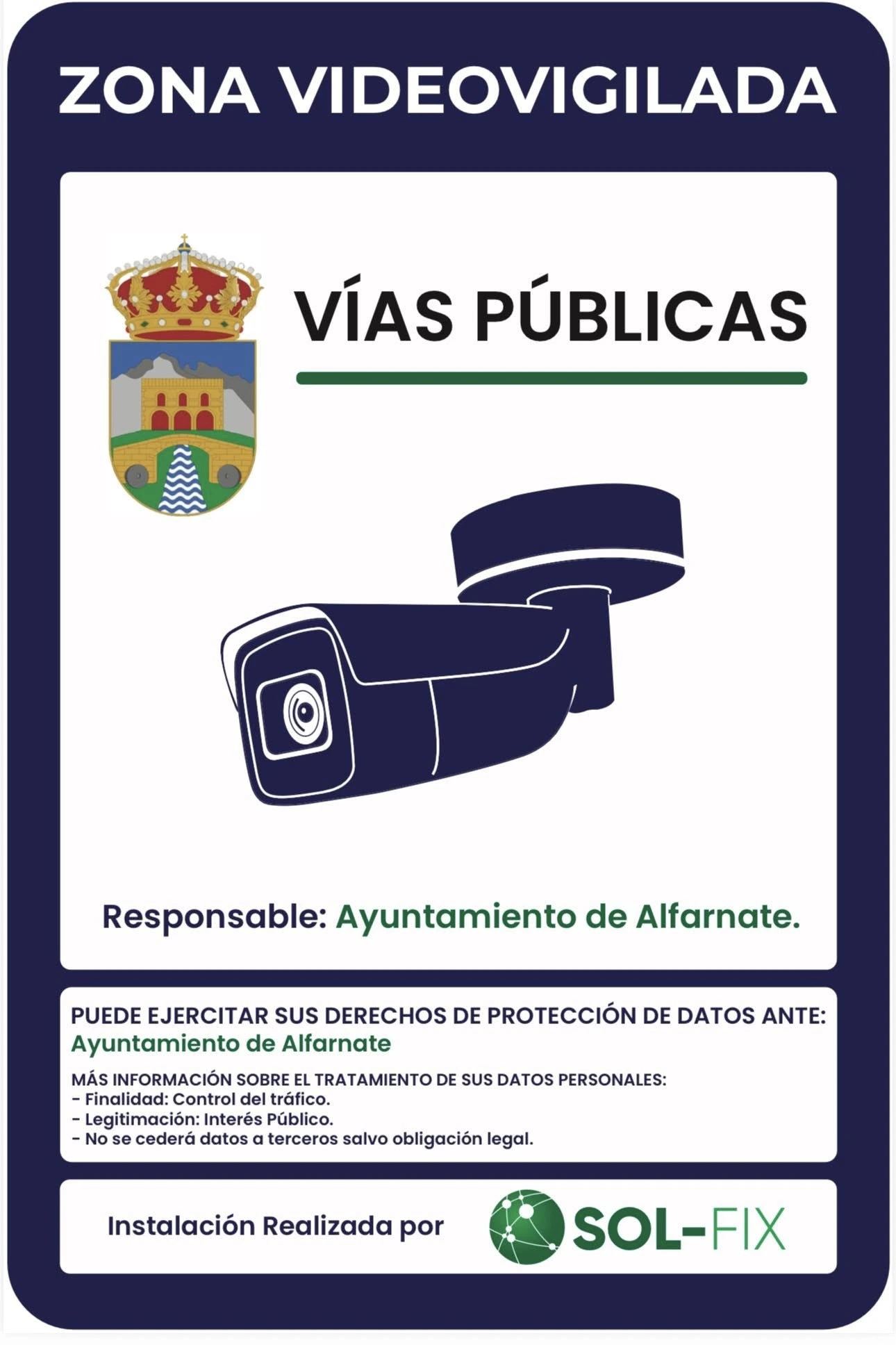Cámaras de videovigilancia en Alfarnate