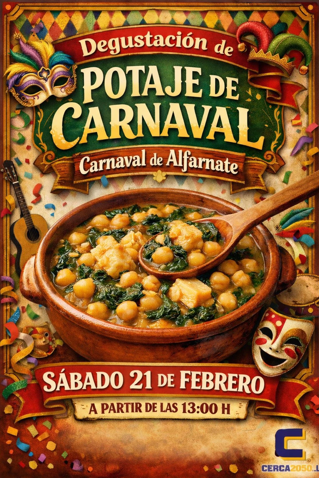 Degustación de potaje de carnaval en Alfarnate
