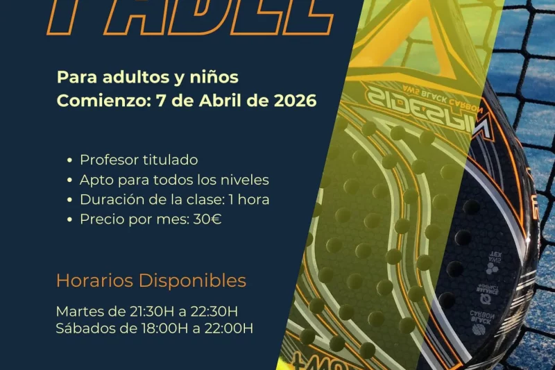 Nuevas clases de padel en Riogordo