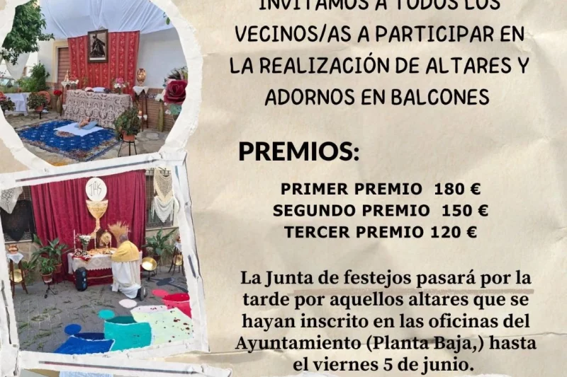 Colmenar celebrará el Corpus Christi 2026 con un concurso de altares y balcones decorados